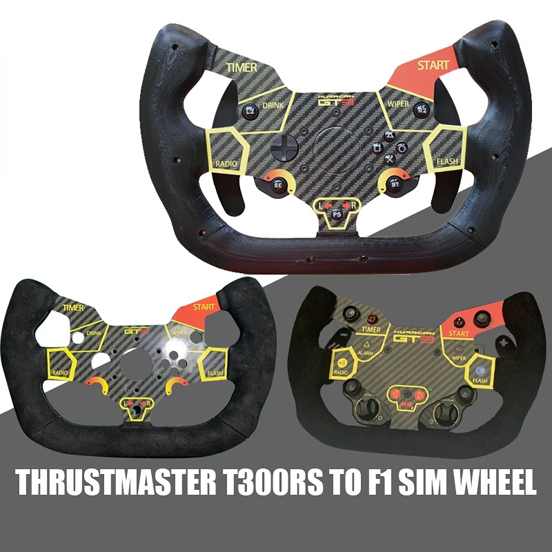 

DIY Racing Games Wheel Thrustmaster T300RS to F1 SIM Wheel For T300RS/GT For SIMAGIC Huracan GT1 GT3 Wheel Mod Black