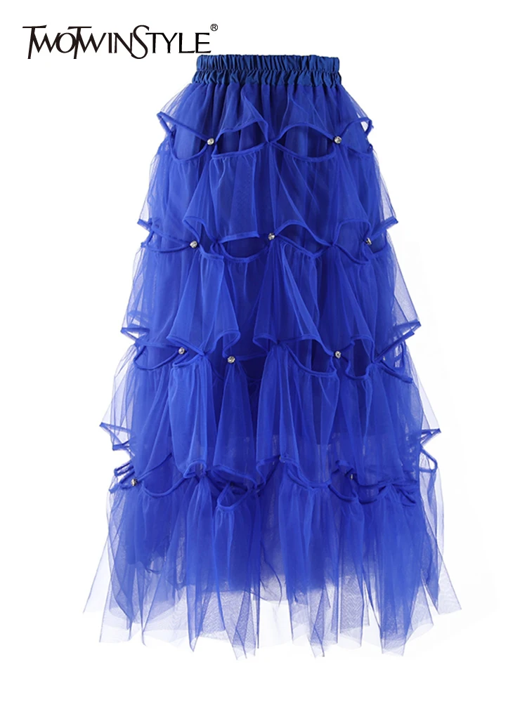 TWOTWINSTYLE Patchwork Fold Pleated Skirt For Women High Waist Loose Casual Solid Midi Skirts Female Fashion Summer Clothing New
TWOTWINSTYLE Patchwork Fold Pleated Skirt For Women High Waist Loose Casual Solid Midi Skirts Female Fashion Summer Clothing New