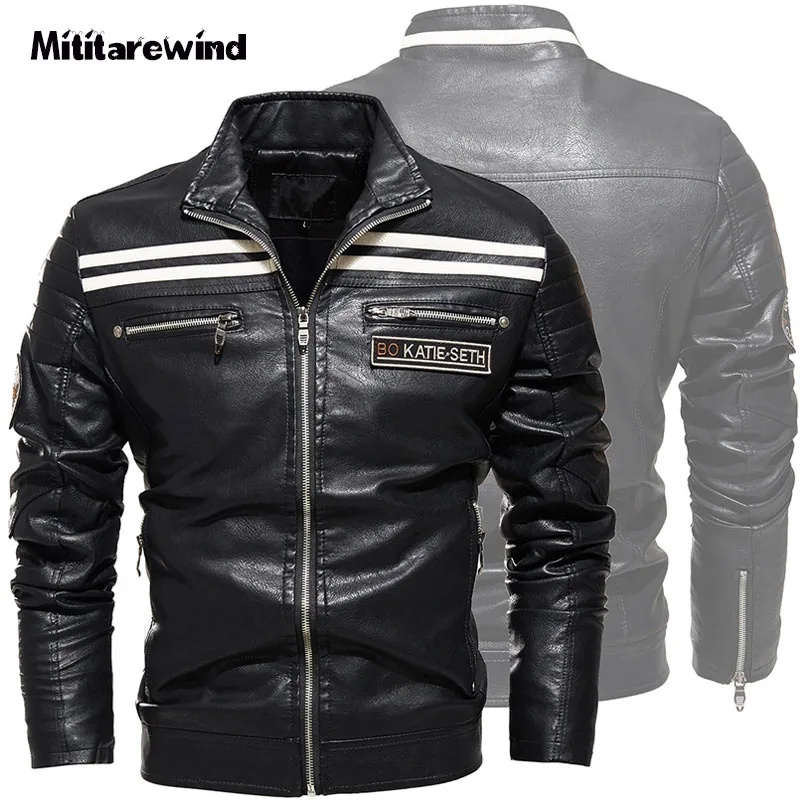 Fleece Thick Warm Motorcycle Suit Men Striped Leather Jacket Coat Cowboy Autumn Winter PU Faux Leather Motor Biker Outerwear
Fleece Thick Warm Motorcycle Suit Men Striped Leather Jacket Coat Cowboy Autumn Winter PU Faux Leather Motor Biker Outerwear