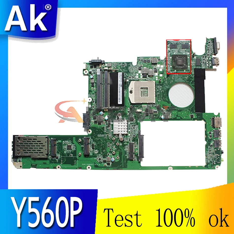 

Laptop motherboard For LENOVO Ideapad Y560P HM65 Mainboard 11013167 DAKL3EMB8E0 216-0772003