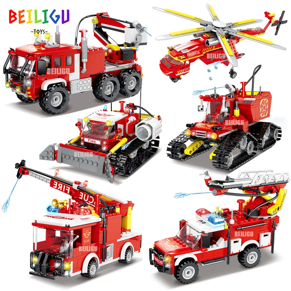 City Fire Fighting Rescue Truck Car Helicopter Building Blocks Firefighter Figures Fireman Construction Toys for Children Gifts
City Fire Fighting Rescue Truck Car Helicopter Building Blocks Firefighter Figures Fireman Construction Toys for Children Gifts