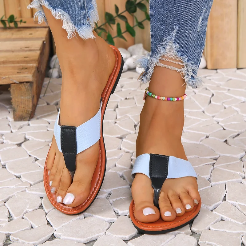 Ladies Shoes New Thong Sandals Round Head Women's Slippers Summer Female Low-heeled Flat Flip Flops Women Daily Light Sandalias 
Ladies Shoes New Thong Sandals Round Head Women's Slippers Summer Female Low-heeled Flat Flip Flops Women Daily Light Sandalias
