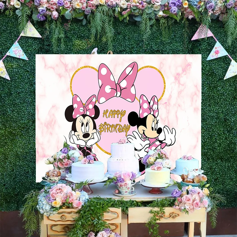 Cartoon Disney Girls Princess Cute Bow Tie Minnie Mouse Pink Photography Backdrop Baby Happy Birthday Party Backgrounds Banner
Cartoon Disney Girls Princess Cute Bow Tie Minnie Mouse Pink Photography Backdrop Baby Happy Birthday Party Backgrounds Banner
