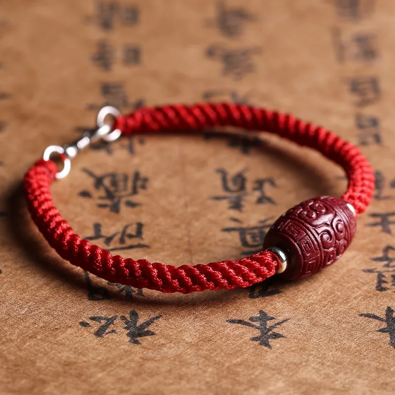 Red rope weaving cinnabar bracelet Buddha bracelet transport beads hand rope back pattern barrel beads religious prayer beads
Red rope weaving cinnabar bracelet Buddha bracelet transport beads hand rope back pattern barrel beads religious prayer beads