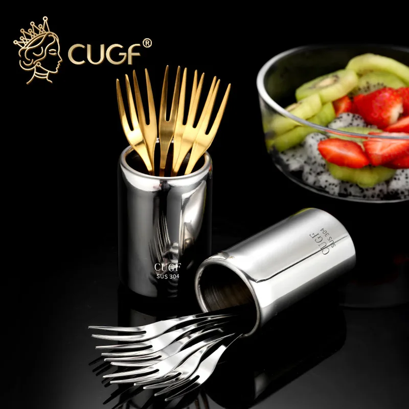 6PC 304 Stainless Steel Fruit Fork Set Creative Fruit Salad Small Fork Pastry Fruit Fork Storage Jar Tableware Accessories
6PC 304 Stainless Steel Fruit Fork Set Creative Fruit Salad Small Fork Pastry Fruit Fork Storage Jar Tableware Accessories