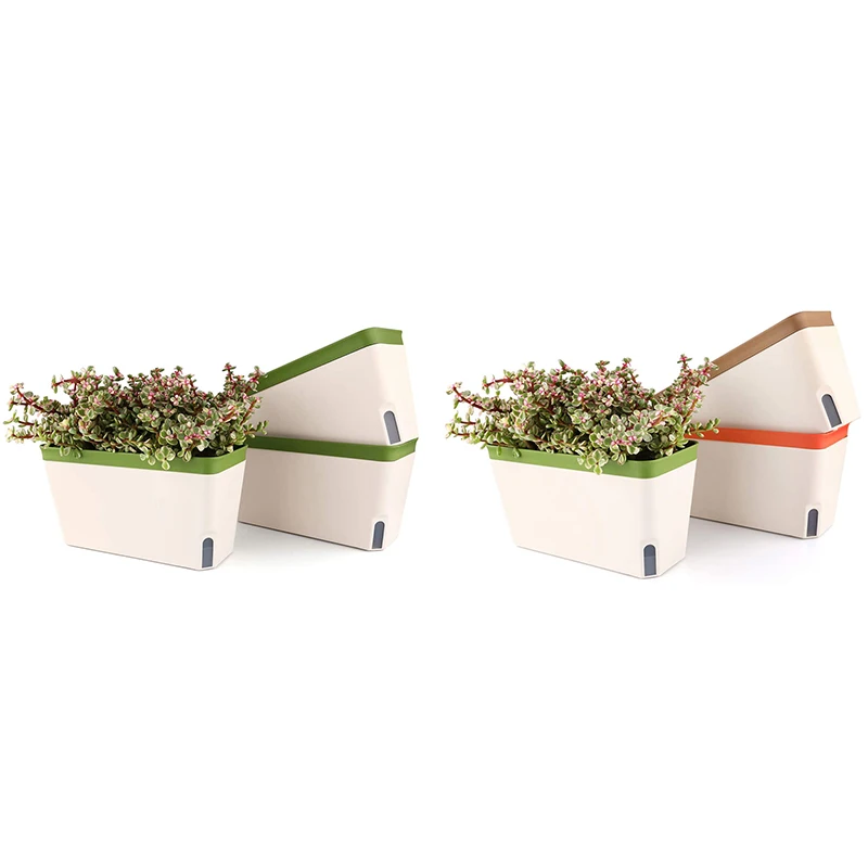 Self Watering Planter Pot Rectangle 10.5 Inch Set Of 3, Plastic Plant Pot With Visual Water Level Window
Self Watering Planter Pot Rectangle 10.5 Inch Set Of 3, Plastic Plant Pot With Visual Water Level Window