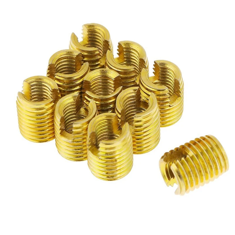 10Pcs M8 X M5 X 10Mm Self Tapping Insert Nuts 302 Internal Threads Screw Bushing For Thread Repairing Golden
10Pcs M8 X M5 X 10Mm Self Tapping Insert Nuts 302 Internal Threads Screw Bushing For Thread Repairing Golden