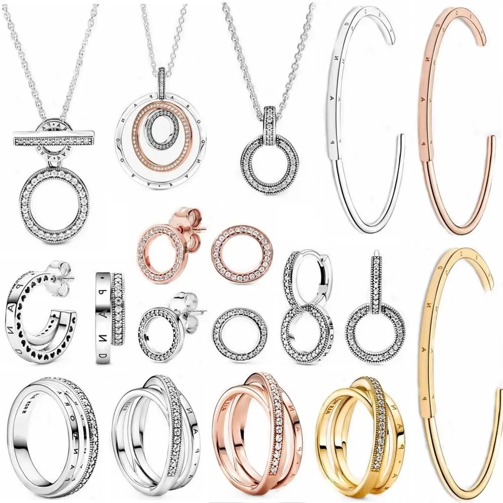 Hot Sale Genuine Jewelry 925 Sterling Silver Simple Necklace Ring Charm Beads for Original Pandora Bracelet Earrings DIY Ladies
Hot Sale Genuine Jewelry 925 Sterling Silver Simple Necklace Ring Charm Beads for Original Pandora Bracelet Earrings DIY Ladies