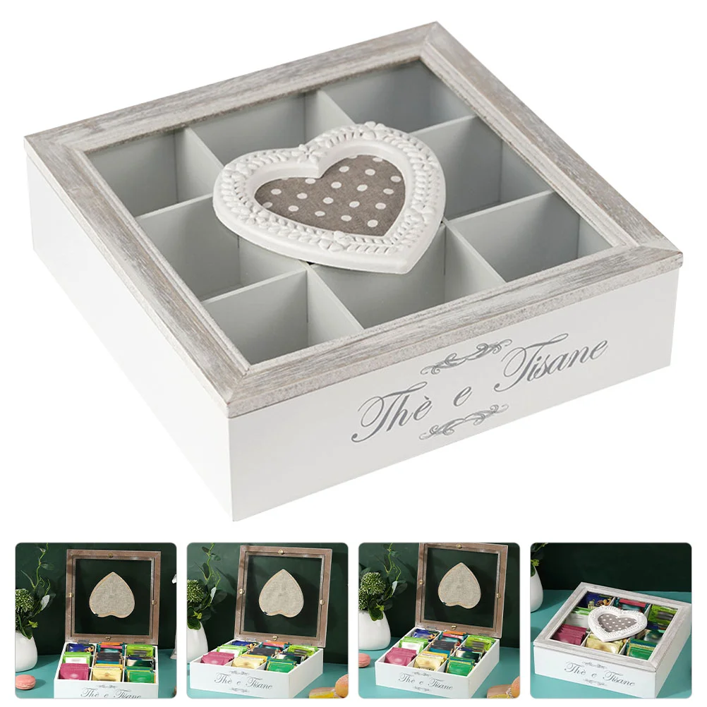 Tea Box Large Storage Tea Bag Box Wooden with Glass Window Home Tea Bag Holder 
Tea Box Large Storage Tea Bag Box Wooden with Glass Window Home Tea Bag Holder