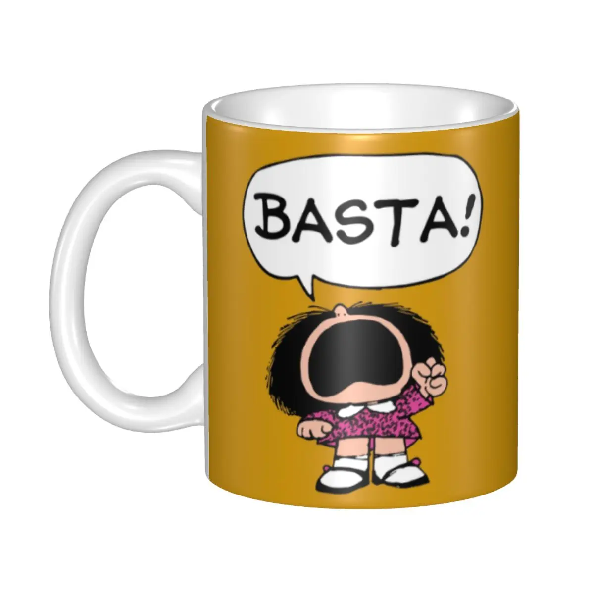 Customized Mafalda Basta Mugs DIY Quino Argentina Cartoon Ceramic Tea Milk Coffee Cup Outdoor Work Camping Cups
Customized Mafalda Basta Mugs DIY Quino Argentina Cartoon Ceramic Tea Milk Coffee Cup Outdoor Work Camping Cups