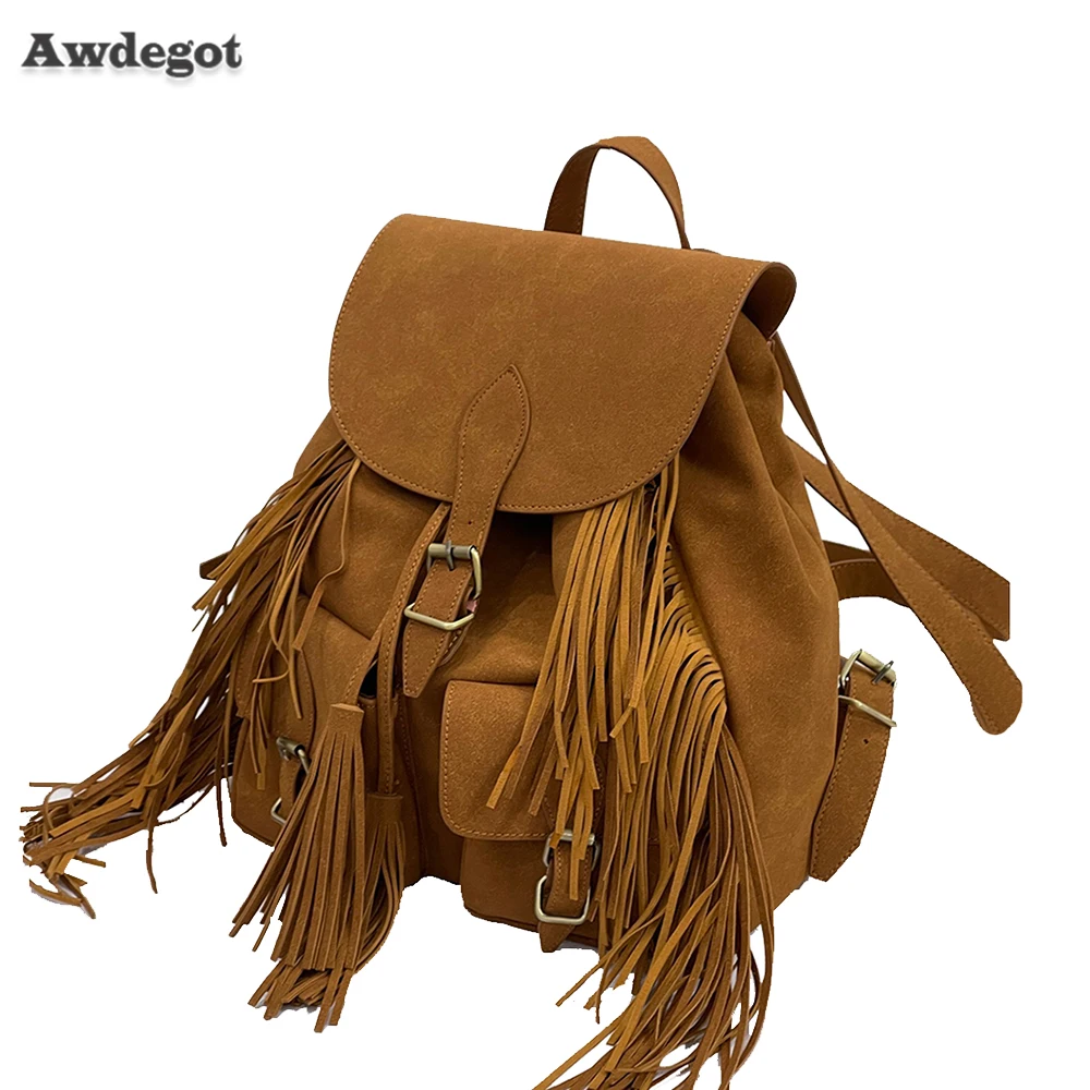Faux Suede Fringle Backpacks for Women Imitation Matta PU Leather Handbag Female Camel Tassel Shoulder Bag Trend Lady Purse Tote
Faux Suede Fringle Backpacks for Women Imitation Matta PU Leather Handbag Female Camel Tassel Shoulder Bag Trend Lady Purse Tote