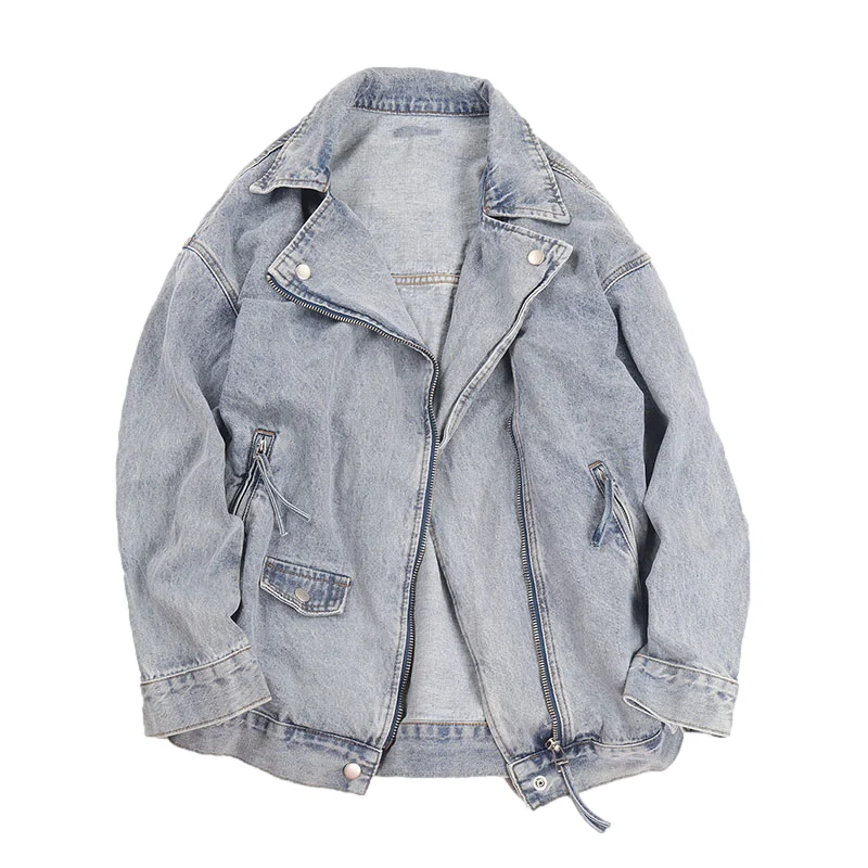 Vintage Wash Light Blue Mid Long Denim Jacket Coat Women Loose Long Sleeve Cowboy Outerwear Korean Zipper Jeans Jackets Female
Vintage Wash Light Blue Mid Long Denim Jacket Coat Women Loose Long Sleeve Cowboy Outerwear Korean Zipper Jeans Jackets Female