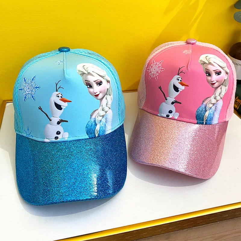 

Hot Disney Anime Toys Frozen Hat Elsa Anna Baseball Cap Summer Breathable Shade Cap Girls Minnie Sophia Adjustable Frozen Hat