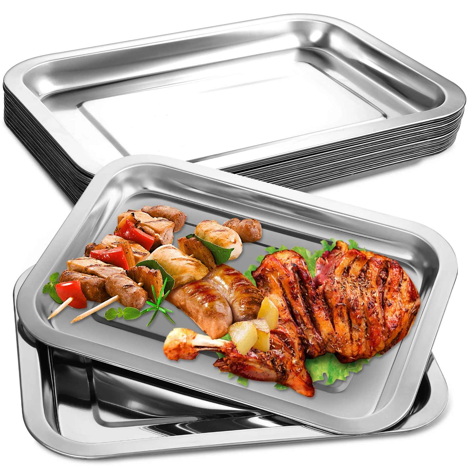 10 Pcs Bakeware Bbq Tray Baking Container Biscuit Baking Tray Pans 201 Stainless Steel Baking Plates Cookie Sheet
10 Pcs Bakeware Bbq Tray Baking Container Biscuit Baking Tray Pans 201 Stainless Steel Baking Plates Cookie Sheet