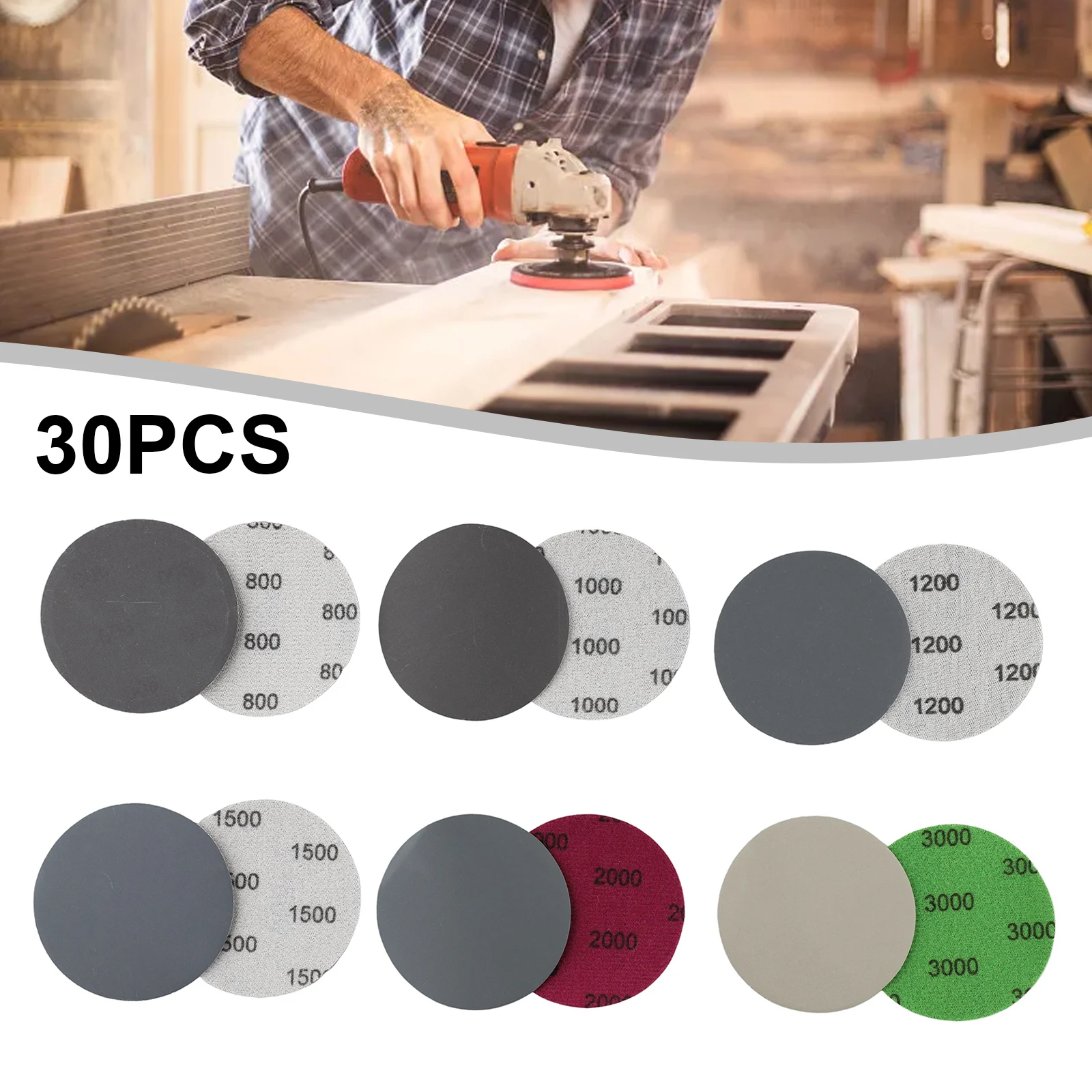 30pcs 125mm Hook Loop 800 1000 1200 1500 2000 3000 Grit Sanding Discs For Wood Furniture Finishing Automotive Metal Polishing
30pcs 125mm Hook Loop 800 1000 1200 1500 2000 3000 Grit Sanding Discs For Wood Furniture Finishing Automotive Metal Polishing