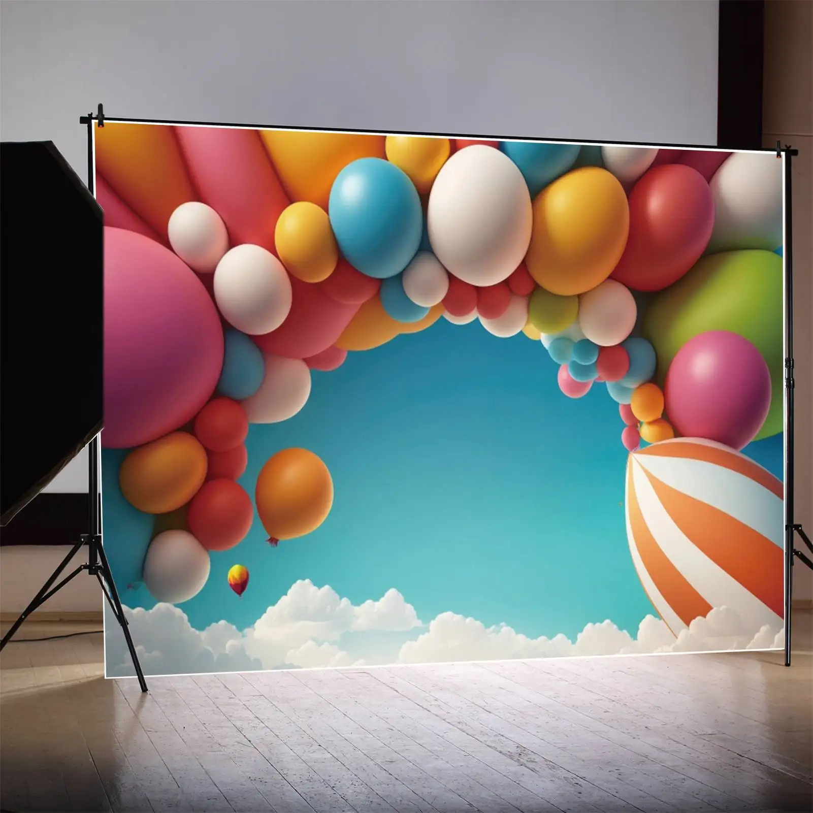 MOON.QG Photo Backdrop Blue Sky White Cloud Balloon Wall Birthday Party Booth Background Custom Children Candy Color Decorations
MOON.QG Photo Backdrop Blue Sky White Cloud Balloon Wall Birthday Party Booth Background Custom Children Candy Color Decorations