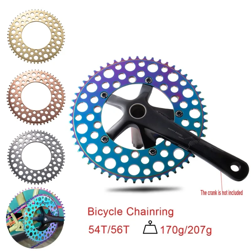 BOLANY 130BCD BXM Folding Ultralight Bicycle Chainring Hollow Design Round Hole Plating Anode Rainbow 54T 56T Bike Chainwheel
BOLANY 130BCD BXM Folding Ultralight Bicycle Chainring Hollow Design Round Hole Plating Anode Rainbow 54T 56T Bike Chainwheel