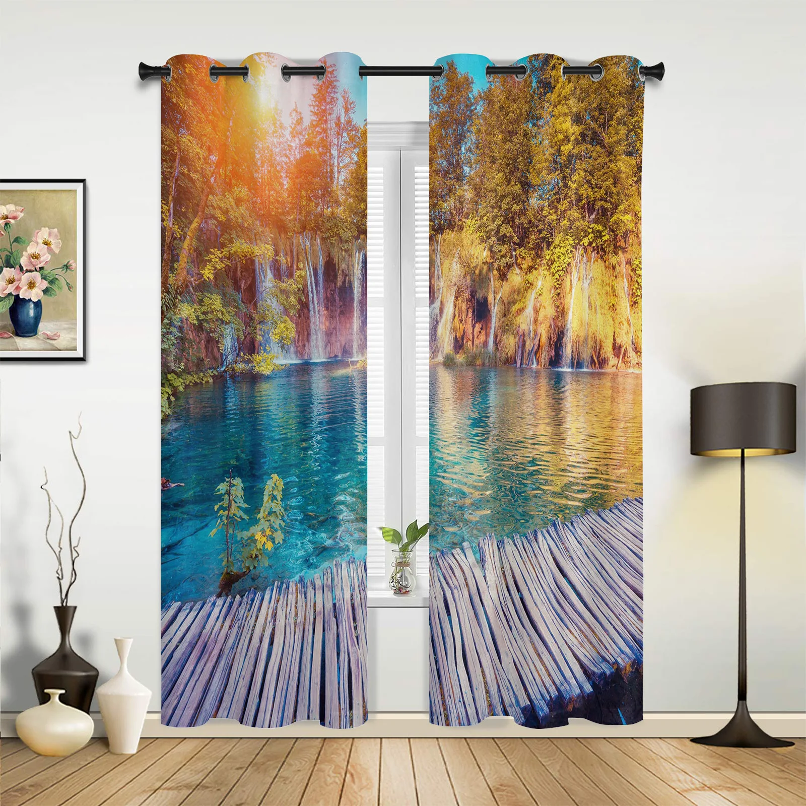 Lake Forest Jungle Scenery Curtains for Bedroom Living Room Drapes Kitchen Children's Room Window Curtain Modern Home Decor
Lake Forest Jungle Scenery Curtains for Bedroom Living Room Drapes Kitchen Children's Room Window Curtain Modern Home Decor