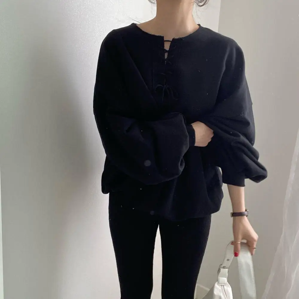 Lantern Sleeves Chic Solid Sweatshirts Loose Pullovers Autumn 2021 Age-Reducing Cotton Femme Retro Casual Tops
Lantern Sleeves Chic Solid Sweatshirts Loose Pullovers Autumn 2021 Age-Reducing Cotton Femme Retro Casual Tops