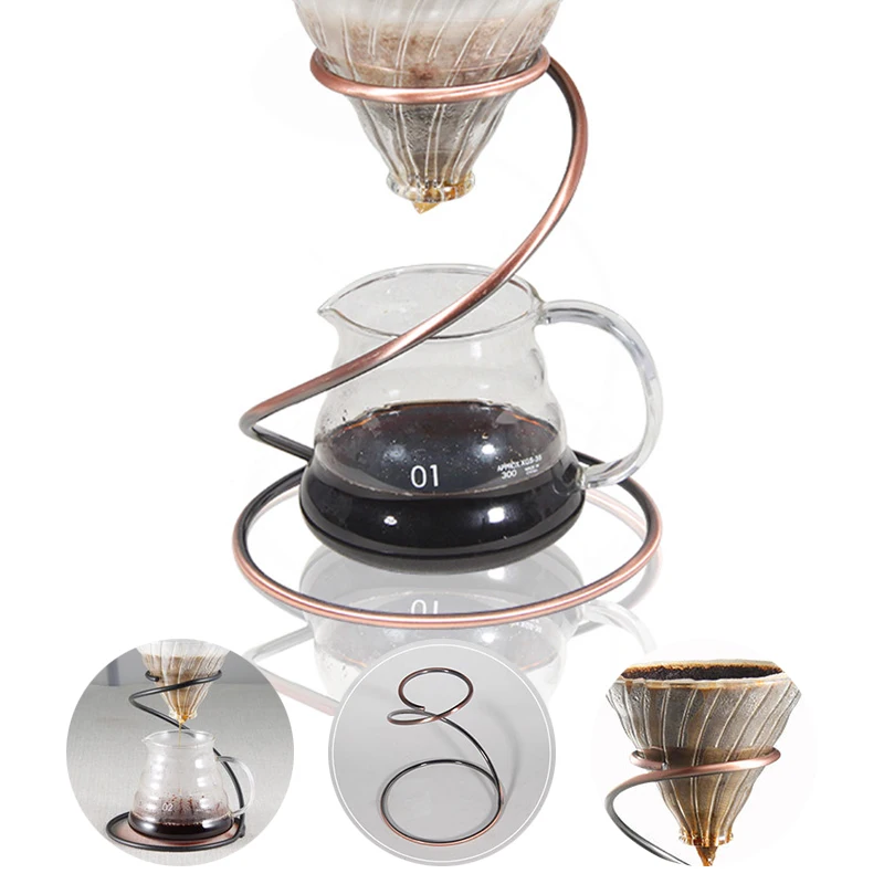 Coffee Dripper Stand Metal Spiral Filter Frame Hand Pour-over Coffee Brewer Holder Tea Cup Bracket Barista Shelf Accessories
Coffee Dripper Stand Metal Spiral Filter Frame Hand Pour-over Coffee Brewer Holder Tea Cup Bracket Barista Shelf Accessories