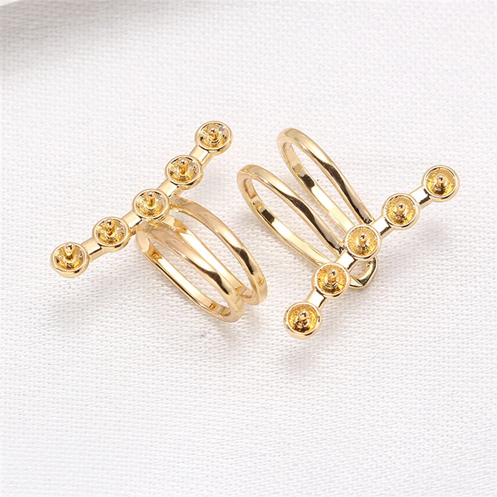 14k Gold single row small pearl double layer ear bone clip earrings DIY accessories simple female
14k Gold single row small pearl double layer ear bone clip earrings DIY accessories simple female