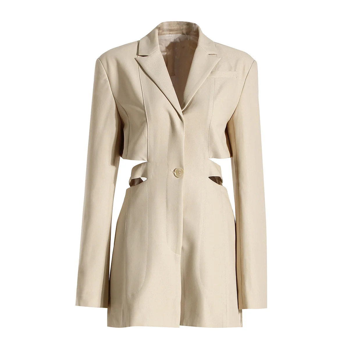 Quality Women's High Blazer Autumn Hollow Out Waist Thin One Button Street Suit Jacket
Quality Women's High Blazer Autumn Hollow Out Waist Thin One Button Street Suit Jacket