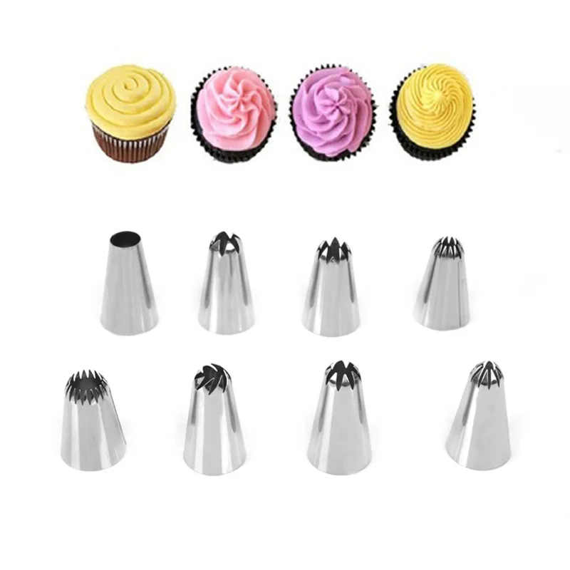 8Pcs/Set DIY Silver Cream Nozzle Baking Tools Large Size Pastry Fondant Cake Decoration Kitchen Supplies Multi Purpose Reusable
8Pcs/Set DIY Silver Cream Nozzle Baking Tools Large Size Pastry Fondant Cake Decoration Kitchen Supplies Multi Purpose Reusable