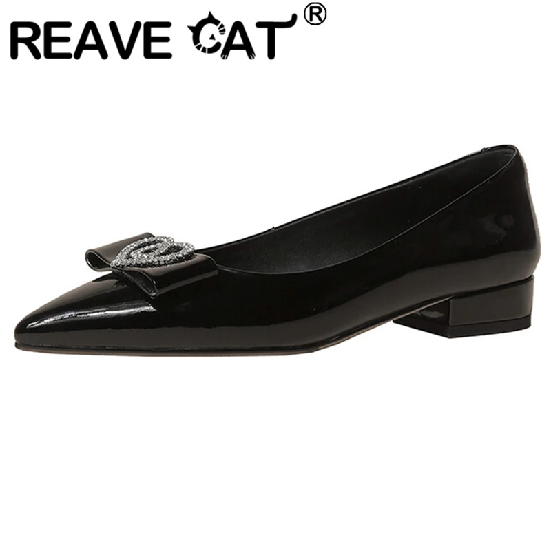 REAVE CAT Women's Shoes Pointed Toe Flats Heels Patent Leather Heart Rhinestone Big Size 34-40 Yellow Black Spring Fashion S3216
REAVE CAT Women's Shoes Pointed Toe Flats Heels Patent Leather Heart Rhinestone Big Size 34-40 Yellow Black Spring Fashion S3216