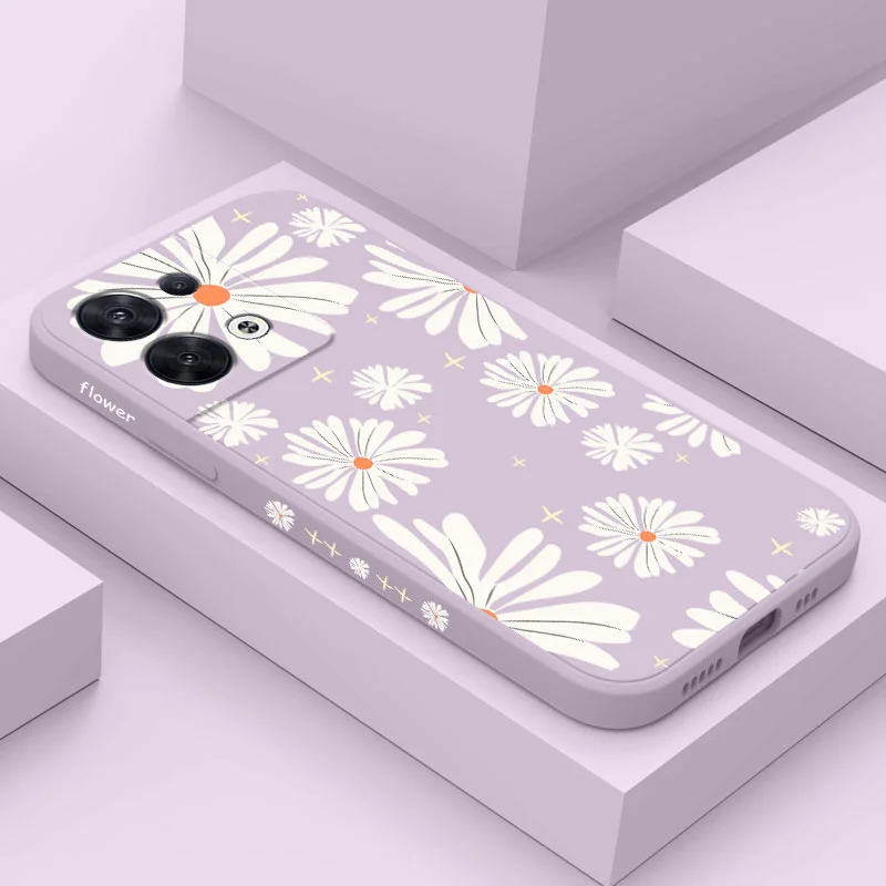 

Bloom Daisies Phone Case For OPPO Reno 8 8T 8Z 7 7Z 6 5 F19 F9 Pro 4G 5G Liquid Silicone Cover