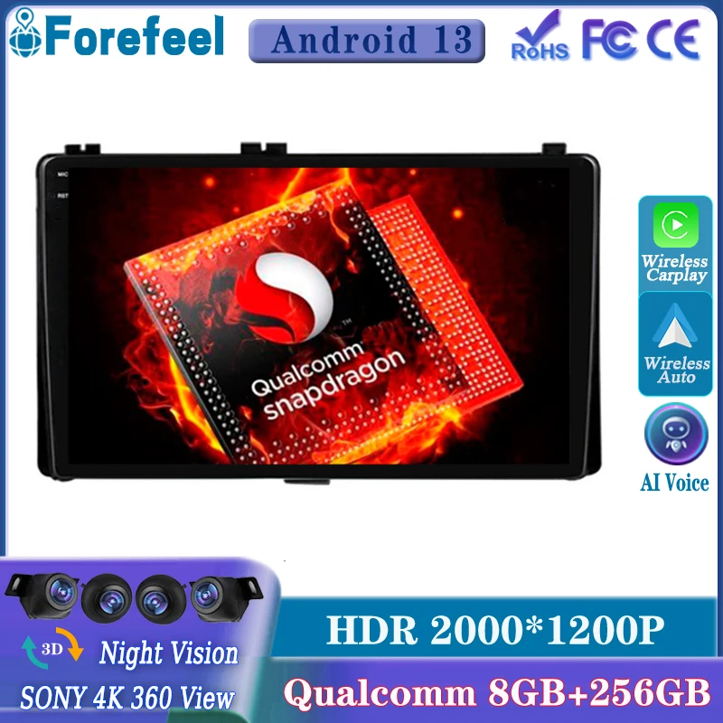 Android 13 Qualcomm For Toyota Corolla Auris E180 2017 2018 2019 Multimedia Car Player Navigation Screen TV GPS Radio No 2 Din
Android 13 Qualcomm For Toyota Corolla Auris E180 2017 2018 2019 Multimedia Car Player Navigation Screen TV GPS Radio No 2 Din