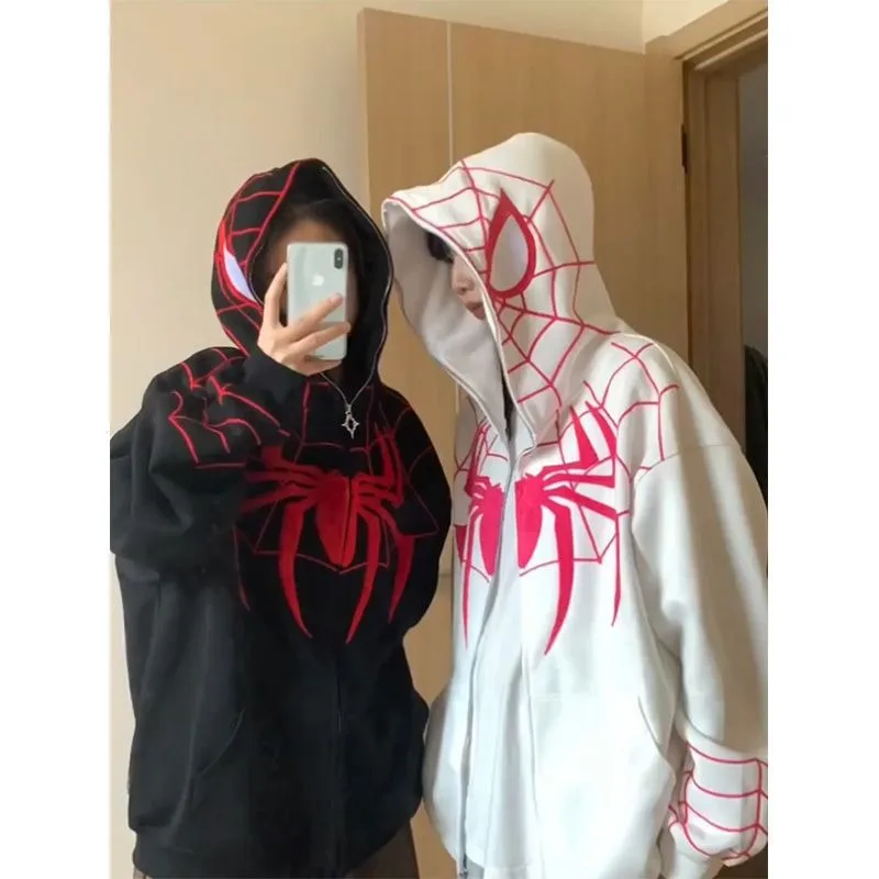Женская толстовка с капюшоном Marvel в стиле аниме Человек-паук из чистого хлопка