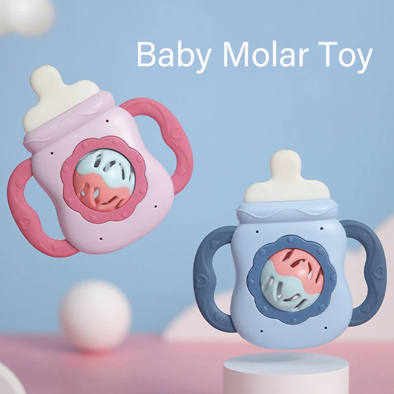 Baby Silicone Training Molar Bottle Shape Safe Toddle Teether Chew Toy Baby Chewing Small Bell Early Education Montessori Toys
Baby Silicone Training Molar Bottle Shape Safe Toddle Teether Chew Toy Baby Chewing Small Bell Early Education Montessori Toys