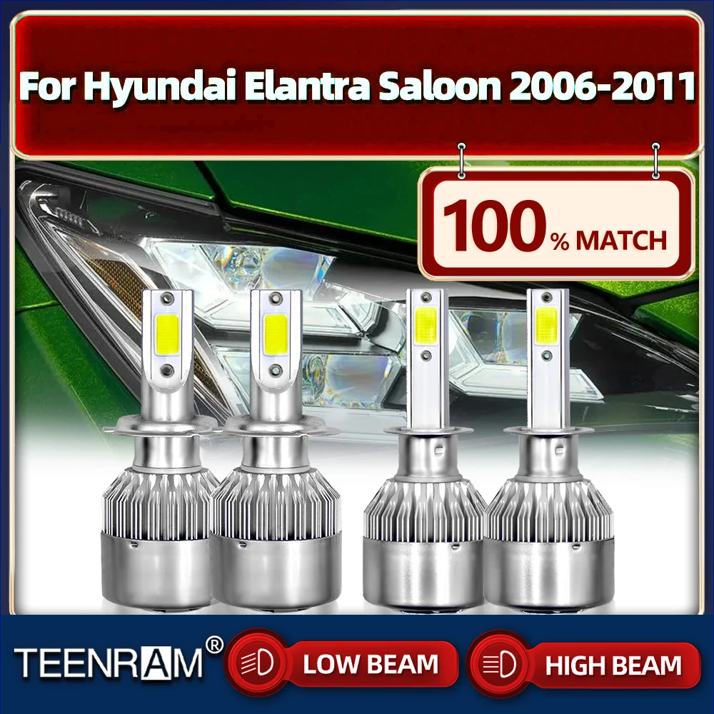 

40000LM светодиодные лампы фар дальнего и ближнего света автомобиля светильник H1 H7 турбо лампа для Hyundai Elantra салон 2006 2007 2008 2009 2010 2011
