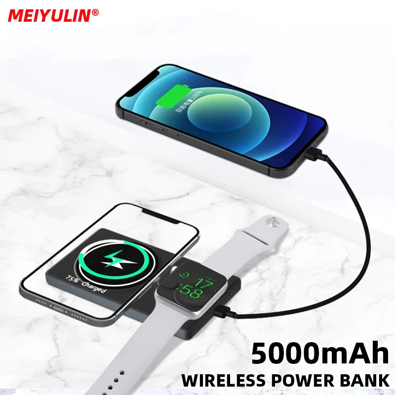 5000mAh Magnetic Wireless Power Bank Fast Charger Portable Ultra-Thin External Spare Battery For iPhone 14 Apple iWatch AirPods
5000mAh Magnetic Wireless Power Bank Fast Charger Portable Ultra-Thin External Spare Battery For iPhone 14 Apple iWatch AirPods