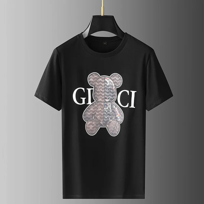 Мужская футболка с коротким рукавом, круглым вырезом и принтом медведя
Мужская футболка с коротким рукавом, круглым вырезом и принтом медведя