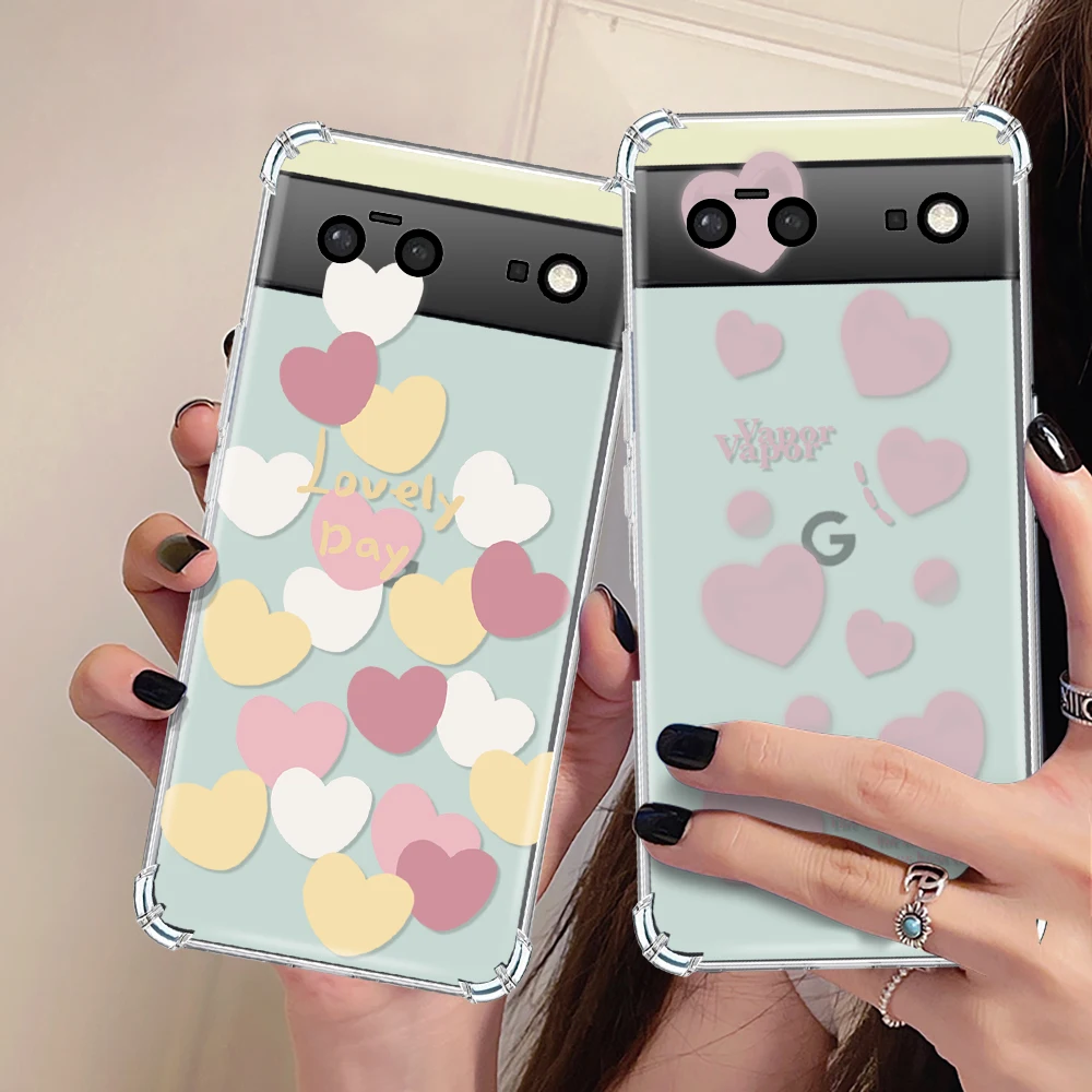 Love Heart Transparent Case for Google Pixel 7a 7Pro 7 Shockproof Silicone Protection Shell for Pixel 6a 6 6Pro Soft TPU Cover
Love Heart Transparent Case for Google Pixel 7a 7Pro 7 Shockproof Silicone Protection Shell for Pixel 6a 6 6Pro Soft TPU Cover