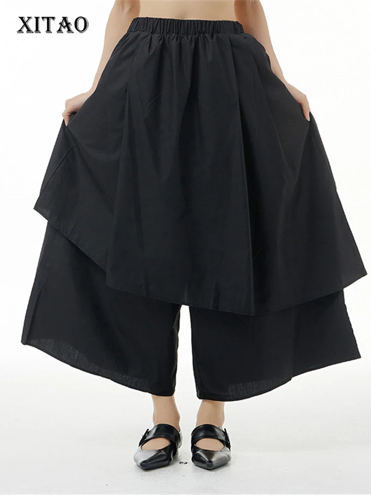 XITAO Pleated False Two Piece Wide Leg Pants Fashion White Black Pleated Goddess Fan Casual Style Elastic Waist Pants WMD6064
XITAO Pleated False Two Piece Wide Leg Pants Fashion White Black Pleated Goddess Fan Casual Style Elastic Waist Pants WMD6064