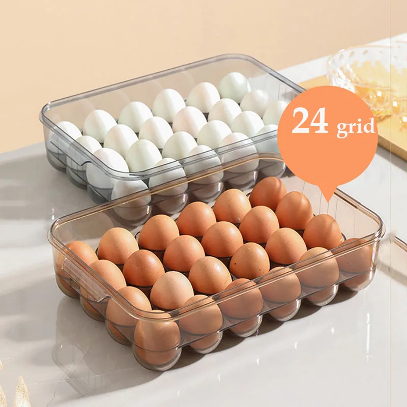 

Новый Кухонный Контейнер для яиц с 24 ячейками, противоударный контейнер для яиц с крышкой, лоток для хранения яиц, ящик для пельменей
