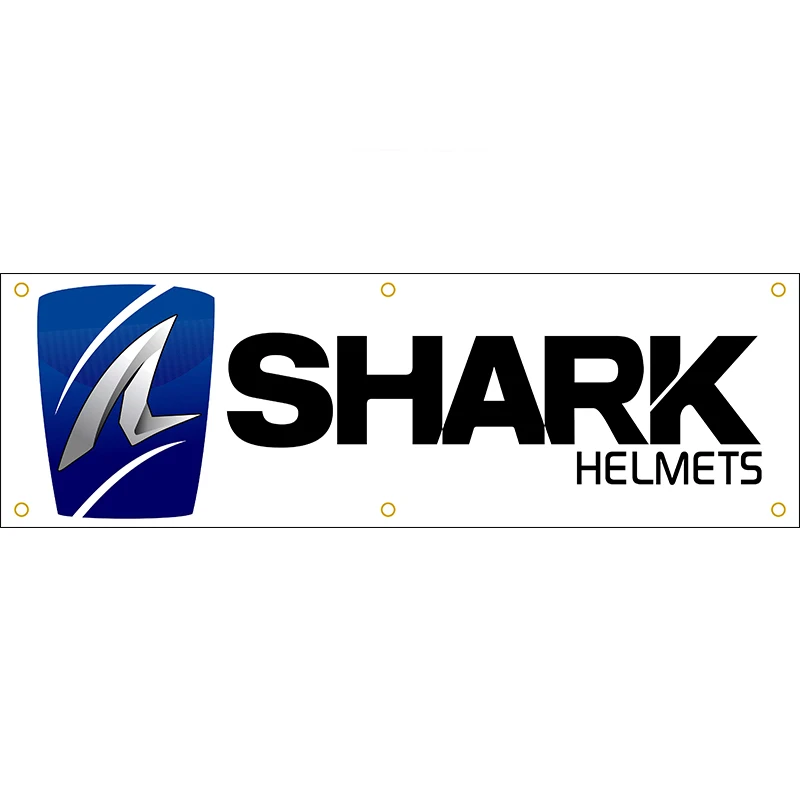 

130GSM 150D Polyester Material Shark Helmets Banner 1.5*5ft (45*150cm) Advertising decorative Helmet Flags yhxyhx384