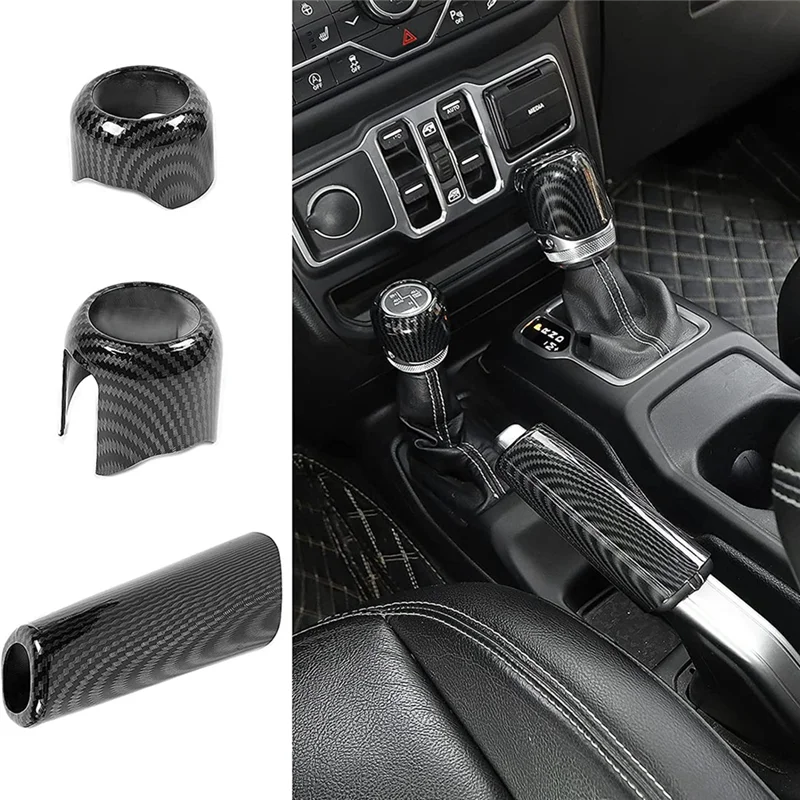 Handbrake Cover + Gear Shift Knob Cover + Drive Mode Shift Knob Cover for 2018-2022 Jeep Wrangler JL JLU (Carbon Fiber)
Handbrake Cover + Gear Shift Knob Cover + Drive Mode Shift Knob Cover for 2018-2022 Jeep Wrangler JL JLU (Carbon Fiber)