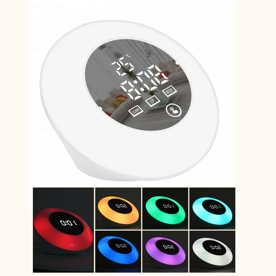 RGB атмосферный ночник будильник креативные цифровые умные зеркальные часы с функцией повтора Температура USB Зарядка светодиодная настольн...
RGB атмосферный ночник будильник креативные цифровые умные зеркальные часы с функцией повтора Температура USB Зарядка светодиодная настольн...