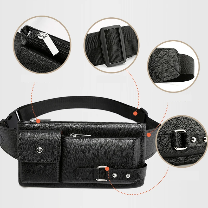 Luxury Brand Men's Belt Bag PU Leather Waist Bag Classic Solid Color Shoulder Bag Men Outdoor Leisure Travel Fanny Pack Purse
Luxury Brand Men's Belt Bag PU Leather Waist Bag Classic Solid Color Shoulder Bag Men Outdoor Leisure Travel Fanny Pack Purse