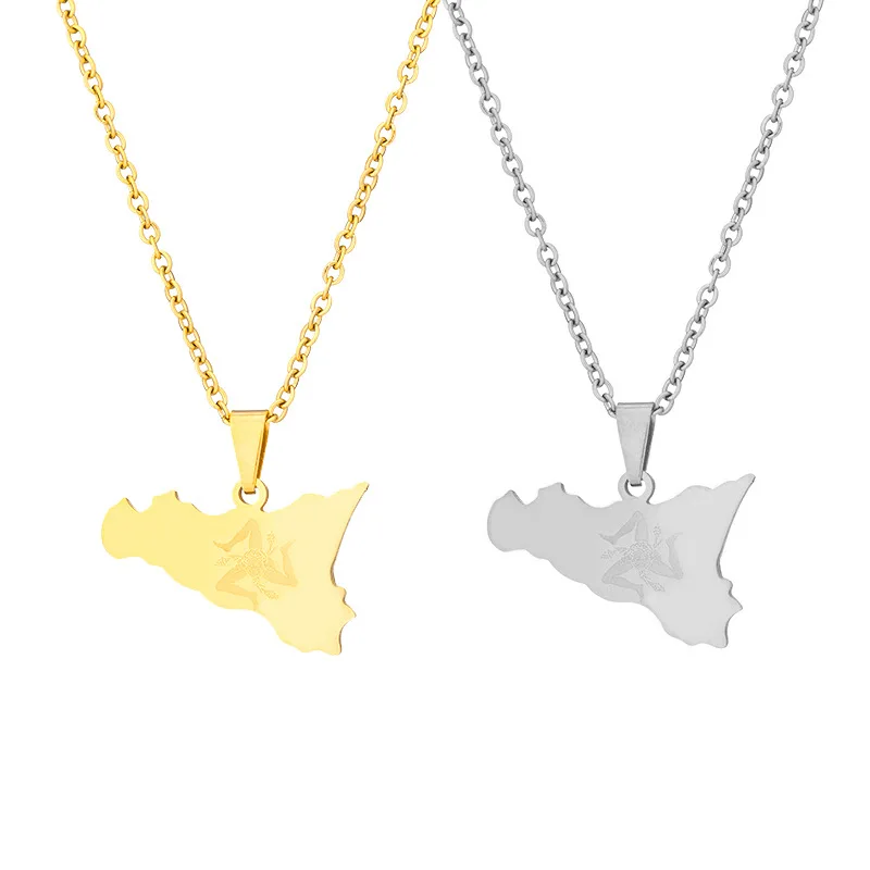 1PC Sicily Italy Map Pendant Necklace Stainless Steel Silver Plated/Gold Color Ethnic Jewelry for Women Men Gift
1PC Sicily Italy Map Pendant Necklace Stainless Steel Silver Plated/Gold Color Ethnic Jewelry for Women Men Gift