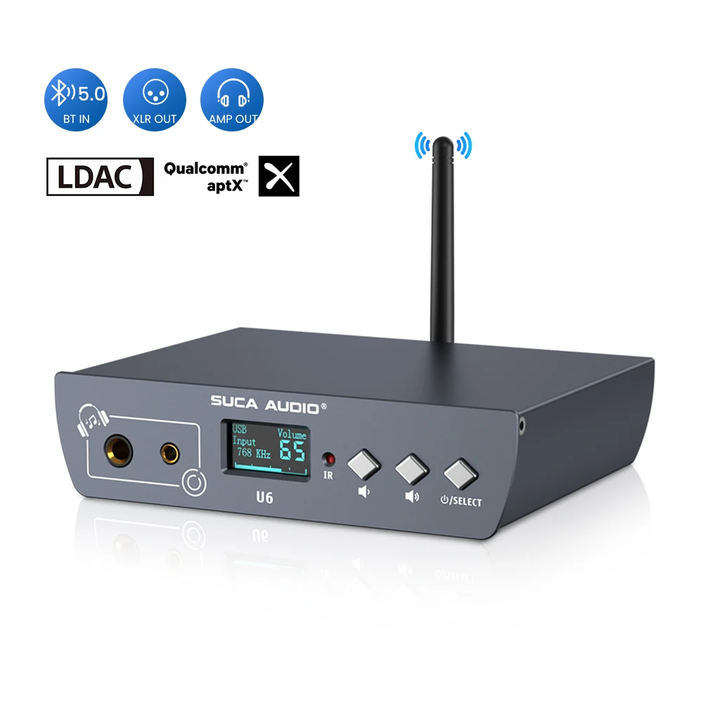 SUCA AUDIO U6 Decoder ES9038Q2M CSR 8675 Bluetooth Decoder XMOS Fiber Coaxial XLR APT-X LCAD Decoder Headphone Amplifier
SUCA AUDIO U6 Decoder ES9038Q2M CSR 8675 Bluetooth Decoder XMOS Fiber Coaxial XLR APT-X LCAD Decoder Headphone Amplifier