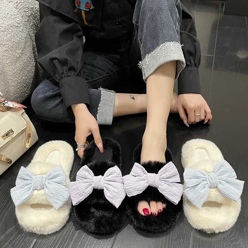 Flat Shoes Female Ladies' Slippers Fur Flip Flops Platform Med Slipers Women Butterfly-Knot Girl Plush Massage 2022 Soft Rubber 
Flat Shoes Female Ladies' Slippers Fur Flip Flops Platform Med Slipers Women Butterfly-Knot Girl Plush Massage 2022 Soft Rubber
