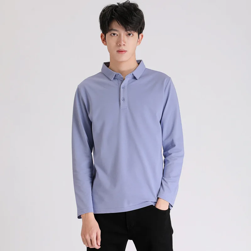 Spring Autumn Polo Shirt Men Blue Long Sleeve Top Fashion Boys Korean Slim Button Up Mens Casual Plus Size Polo Shirts Xxxl
Spring Autumn Polo Shirt Men Blue Long Sleeve Top Fashion Boys Korean Slim Button Up Mens Casual Plus Size Polo Shirts Xxxl