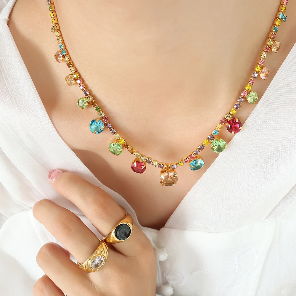 2023 French high-end fashion sparkling colored rhinestone wedding party diamond necklace jewelry birthday gift
2023 French high-end fashion sparkling colored rhinestone wedding party diamond necklace jewelry birthday gift