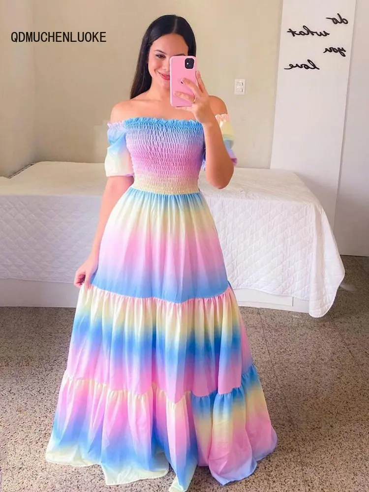 Dress for Women 2023 New In Fashion Boat Neck Floral Printing Off Shoulder A-line Long Skirt High Waisted Spring Summer Dress
Dress for Women 2023 New In Fashion Boat Neck Floral Printing Off Shoulder A-line Long Skirt High Waisted Spring Summer Dress