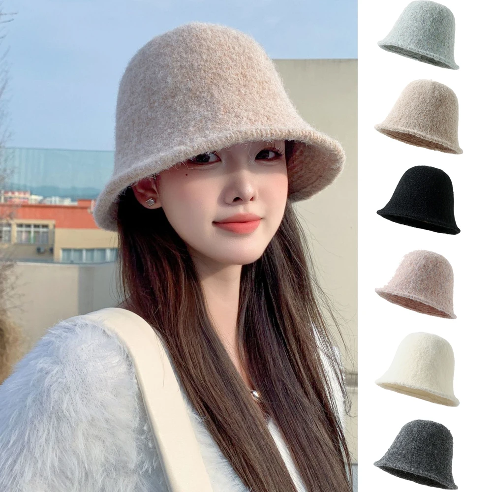 

Japanese Style Fisherman Hat For Women Autumn And Winter Bucket Hat For Winter Warmth Felt Hat Versatile Basin Hat Accessories