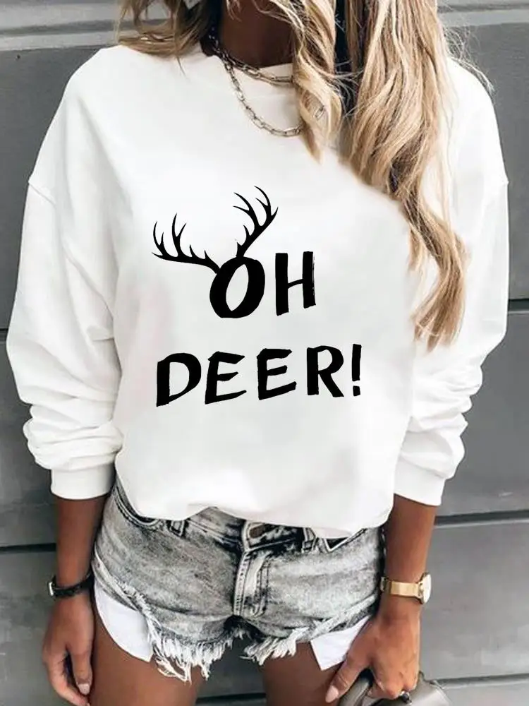 Letter Deer Cute Happy New Year Fashion Merry Christmas Pullovers For Women Printing Graphic Sweatshirts Female Clothing
Letter Deer Cute Happy New Year Fashion Merry Christmas Pullovers For Women Printing Graphic Sweatshirts Female Clothing
